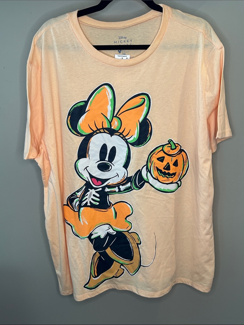 Disney Minnie Mouse Halloween Tee - Peach, Orange, Black, Green, White